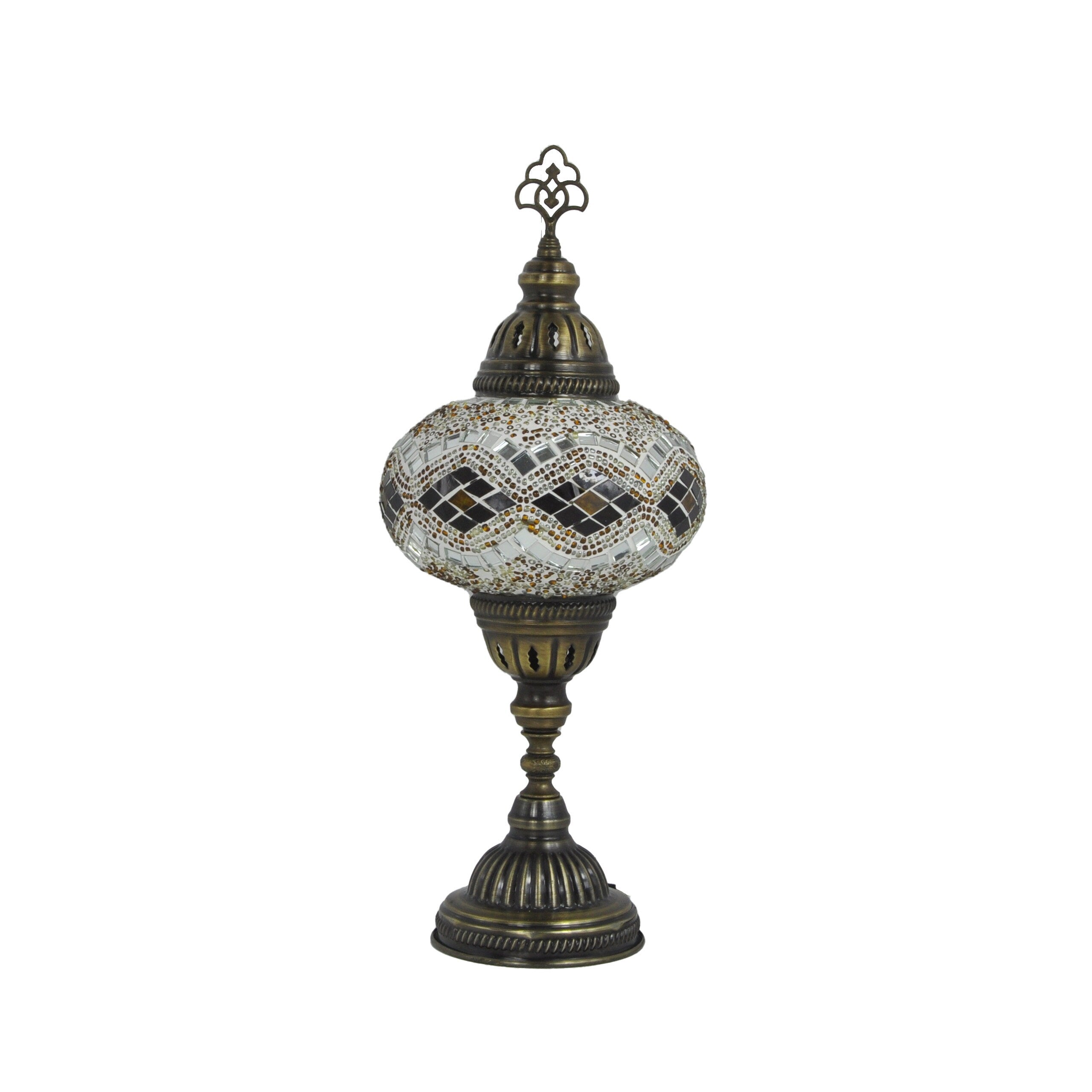 MoslandHome Handmade Turkish Mosaic Table Lamp Bohemian 6.5in