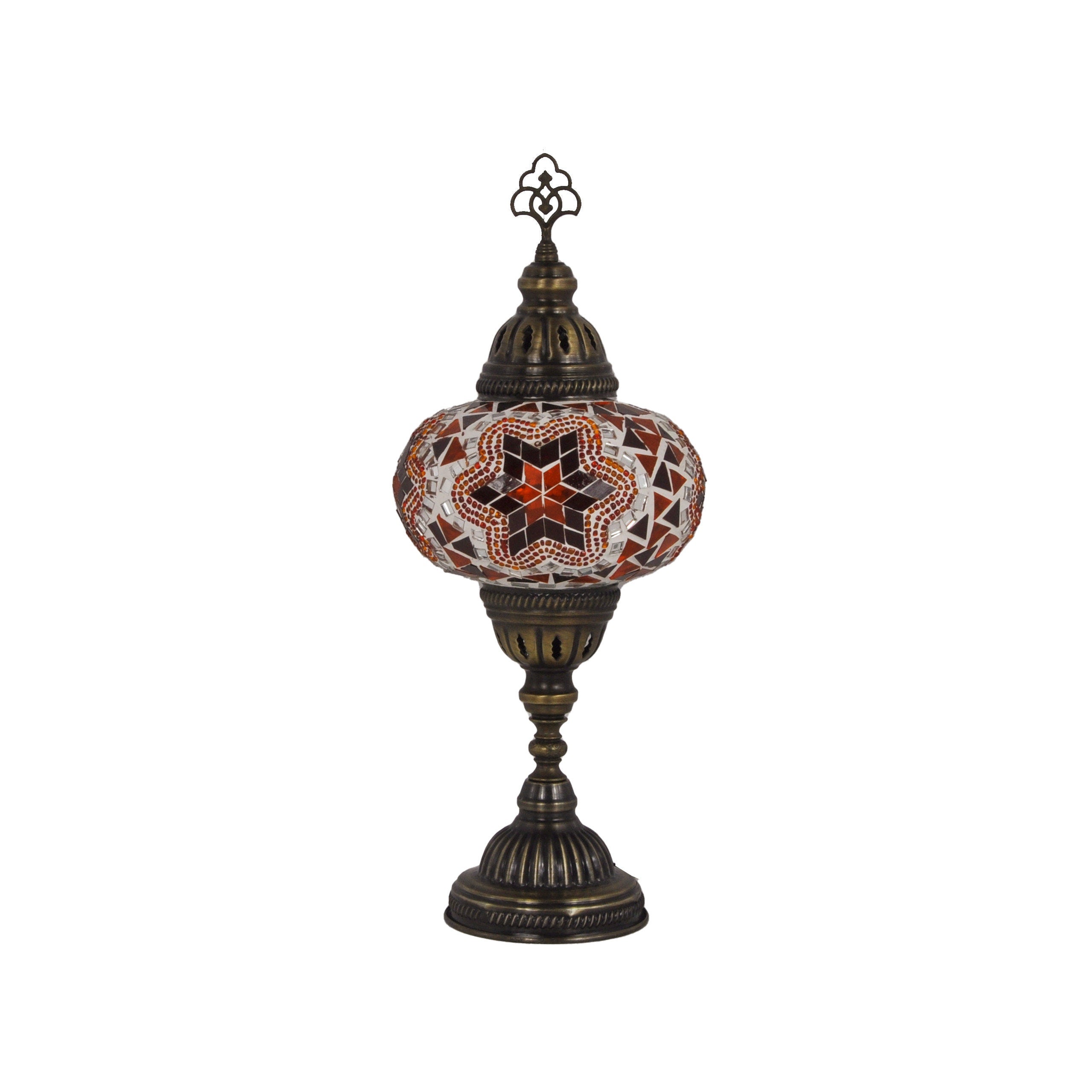 MoslandHome Handmade Turkish Mosaic Bedside Table Lamp 6.5in