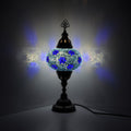 MoslandHome Handmade Turkish Mosaic Table Lamp Bohemian Night Light Blue