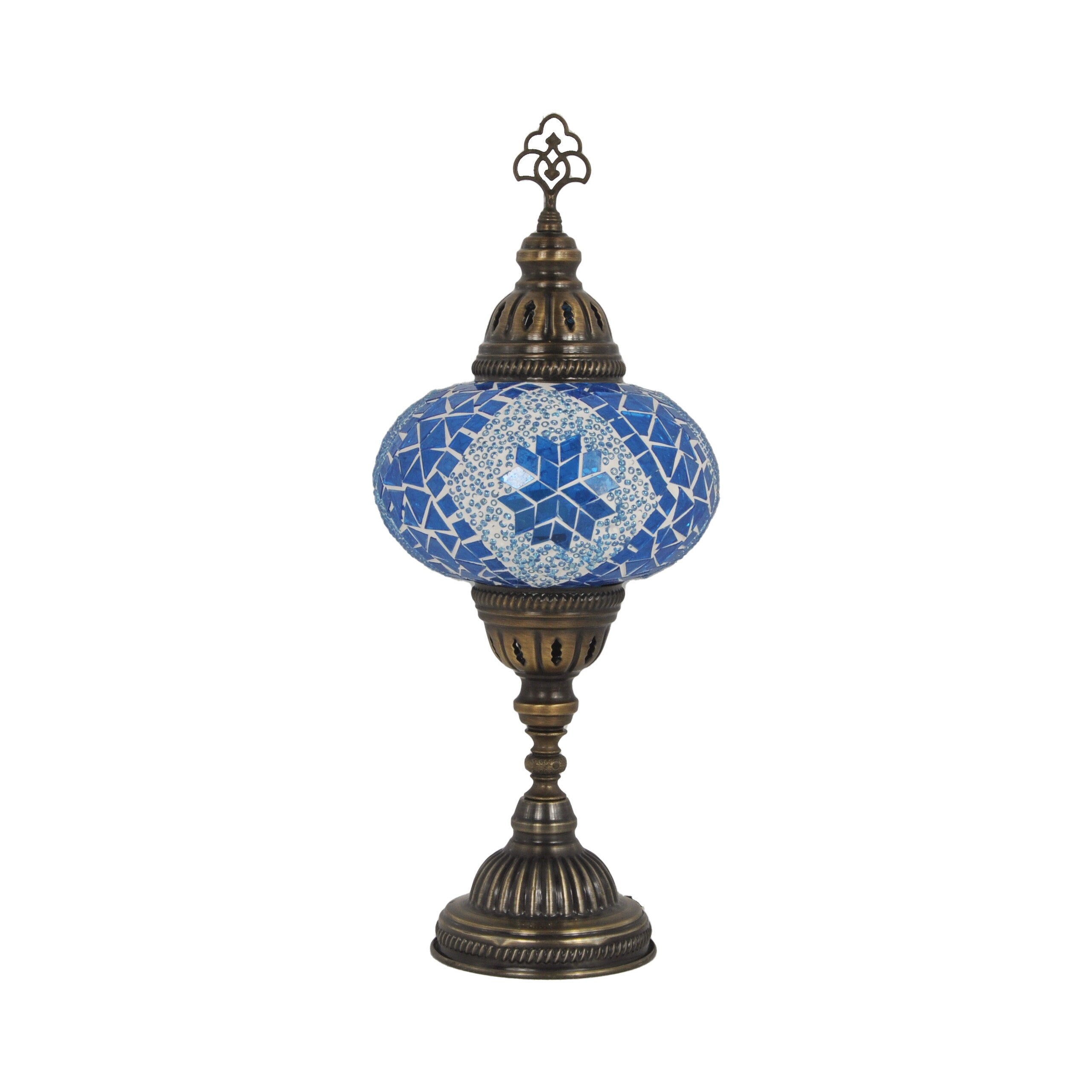 MoslandHome Handmade Turkish Mosaic Table Lamp Bohemian 6.5in