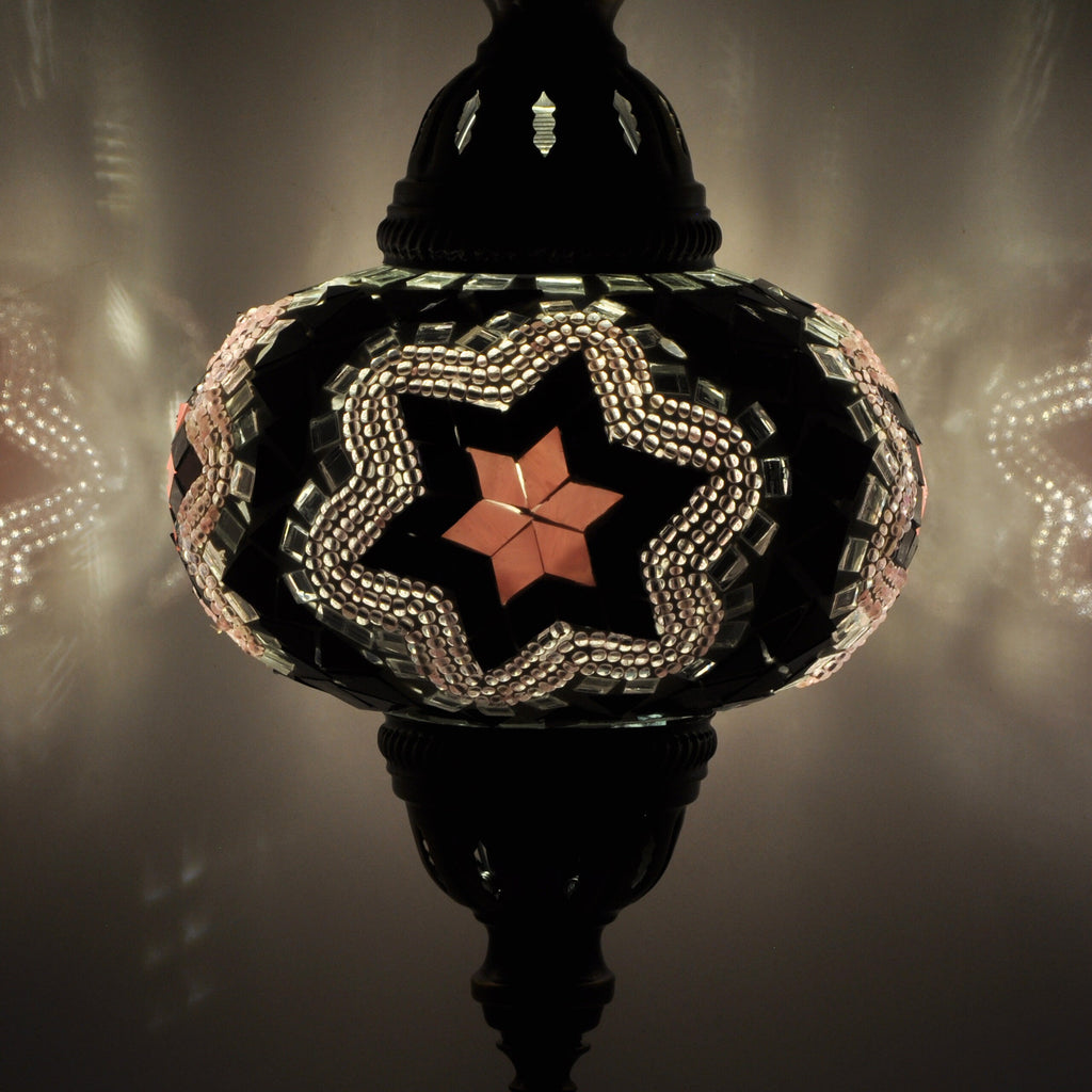 MoslandHome Handmade Turkish Mosaic Lamp: Bohemian Bedside Table Lamp