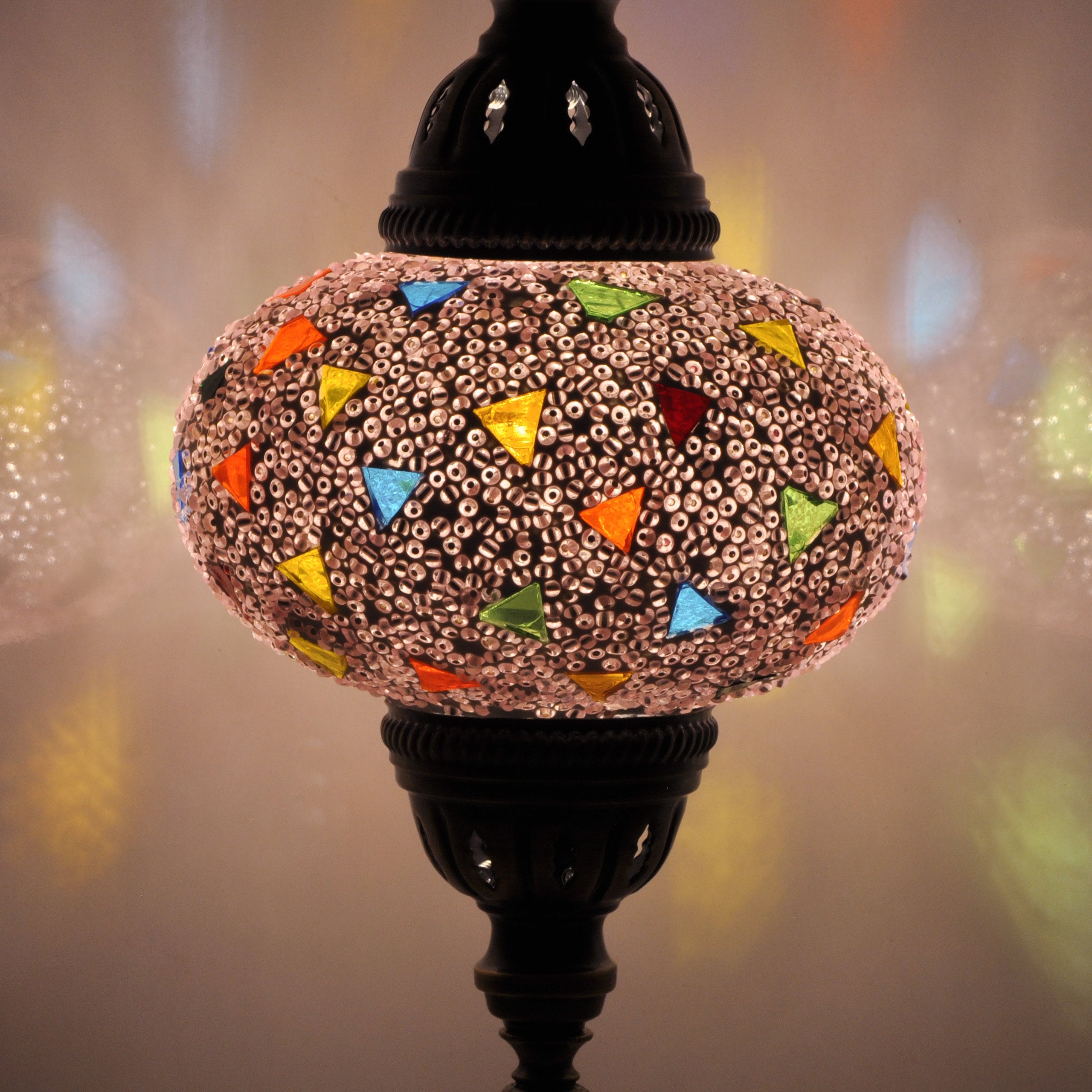 MoslandHome Handmade Turkish Mosaic Table Lamp Bohemian 13.8in