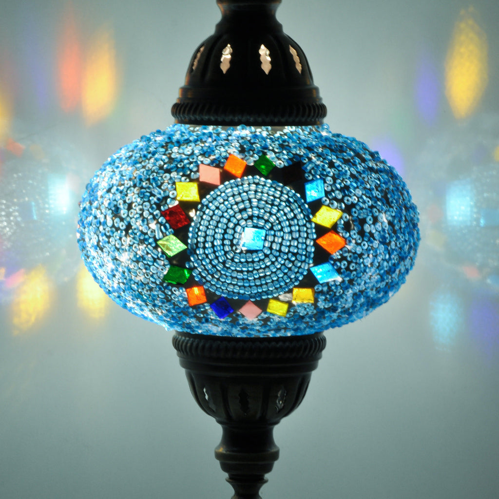 MoslandHome Handmade Turkish Mosaic Table Lamp Bohemian 6.5in
