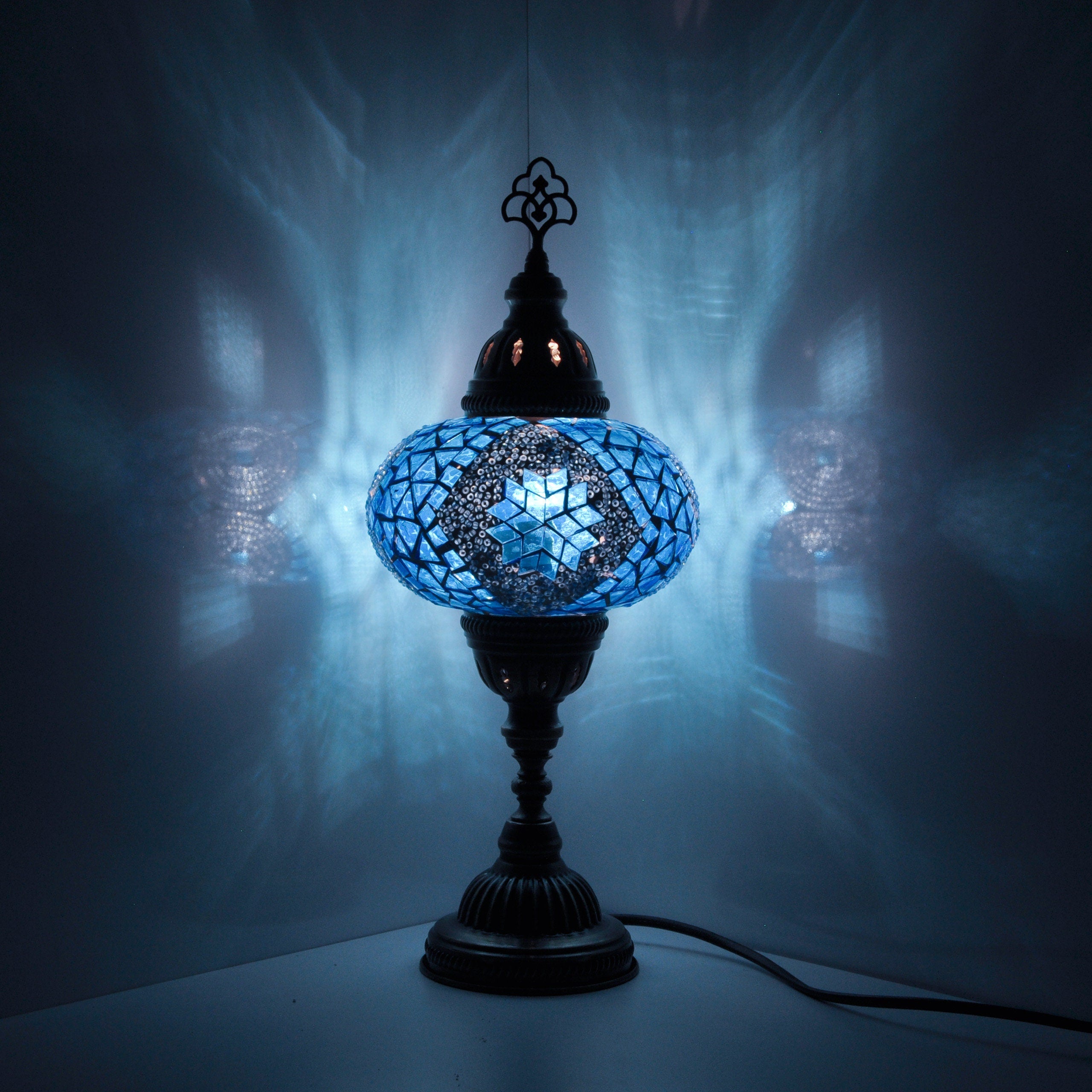 MoslandHome Handmade Turkish Mosaic Table Lamp 6.5in
