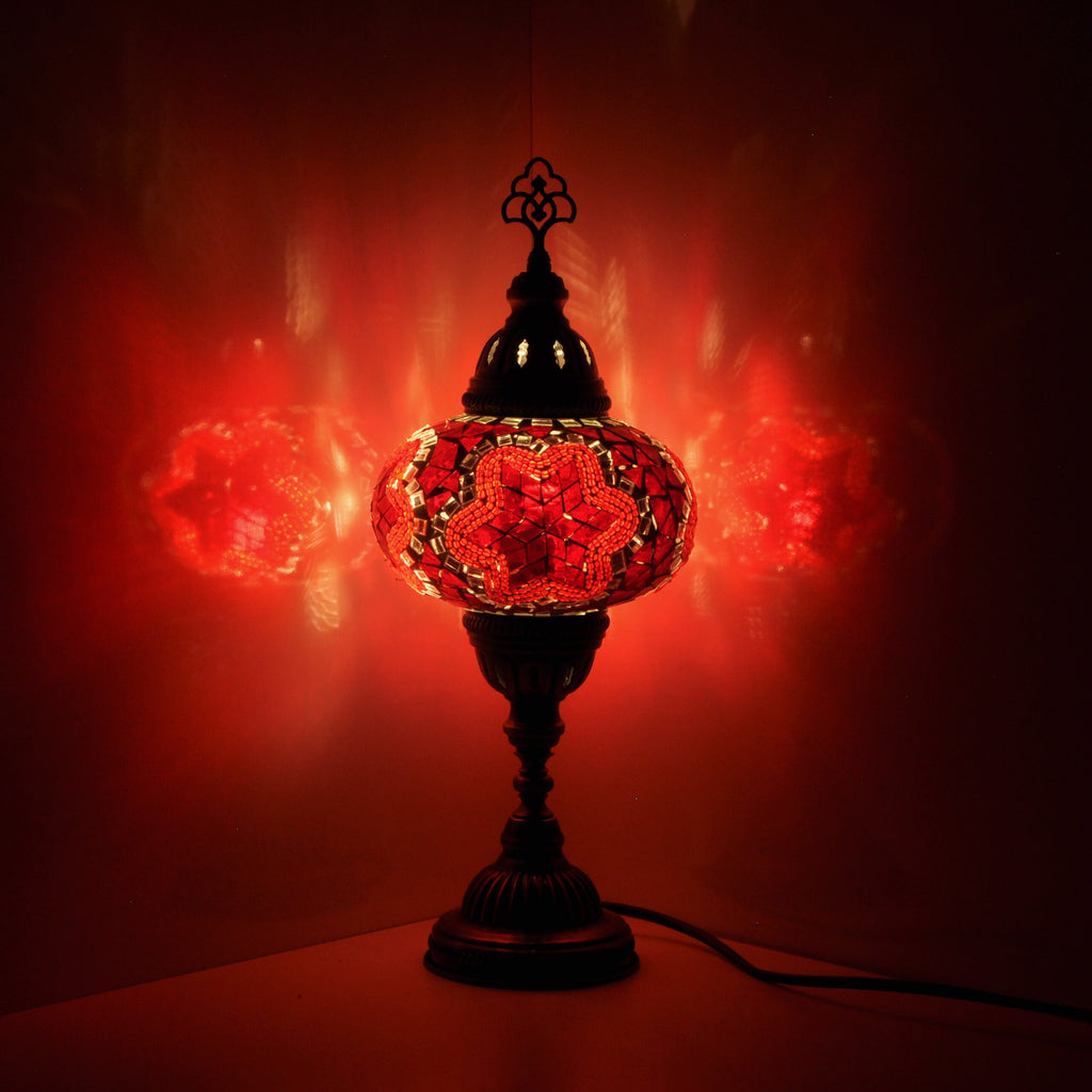MoslandHome Handmade Mosaic Glass Table Lamp 6.5in