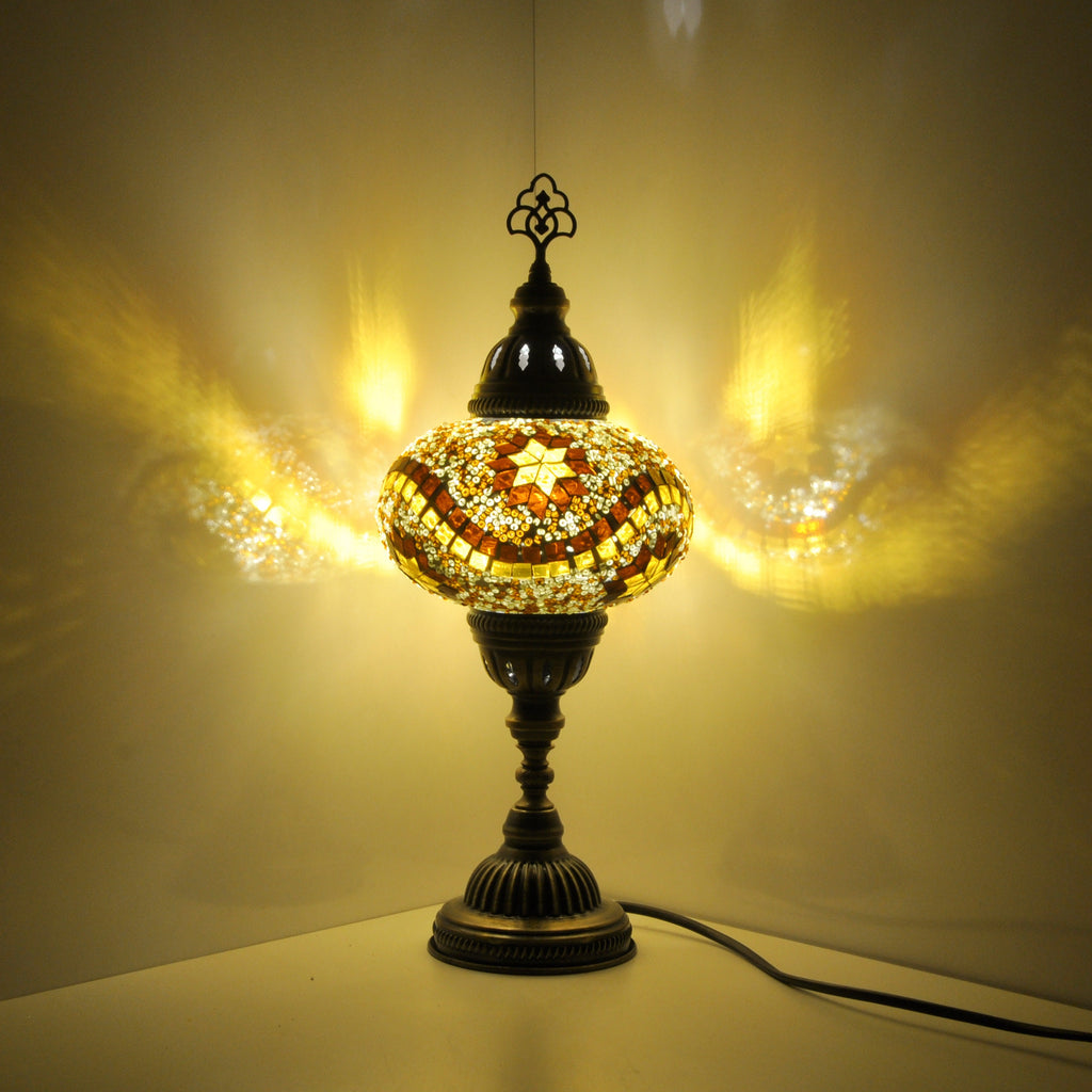 MoslandHome Handmade Turkish Mosaic Table Lamp 6.5in Bohemian