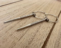 MossberryandStone Sterling Silver Unisex Hoop Dangle Earrings Spike Charm