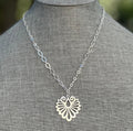 MossberryandStone Silver Phoenix Wing Pendant Necklace Labradorite 18in