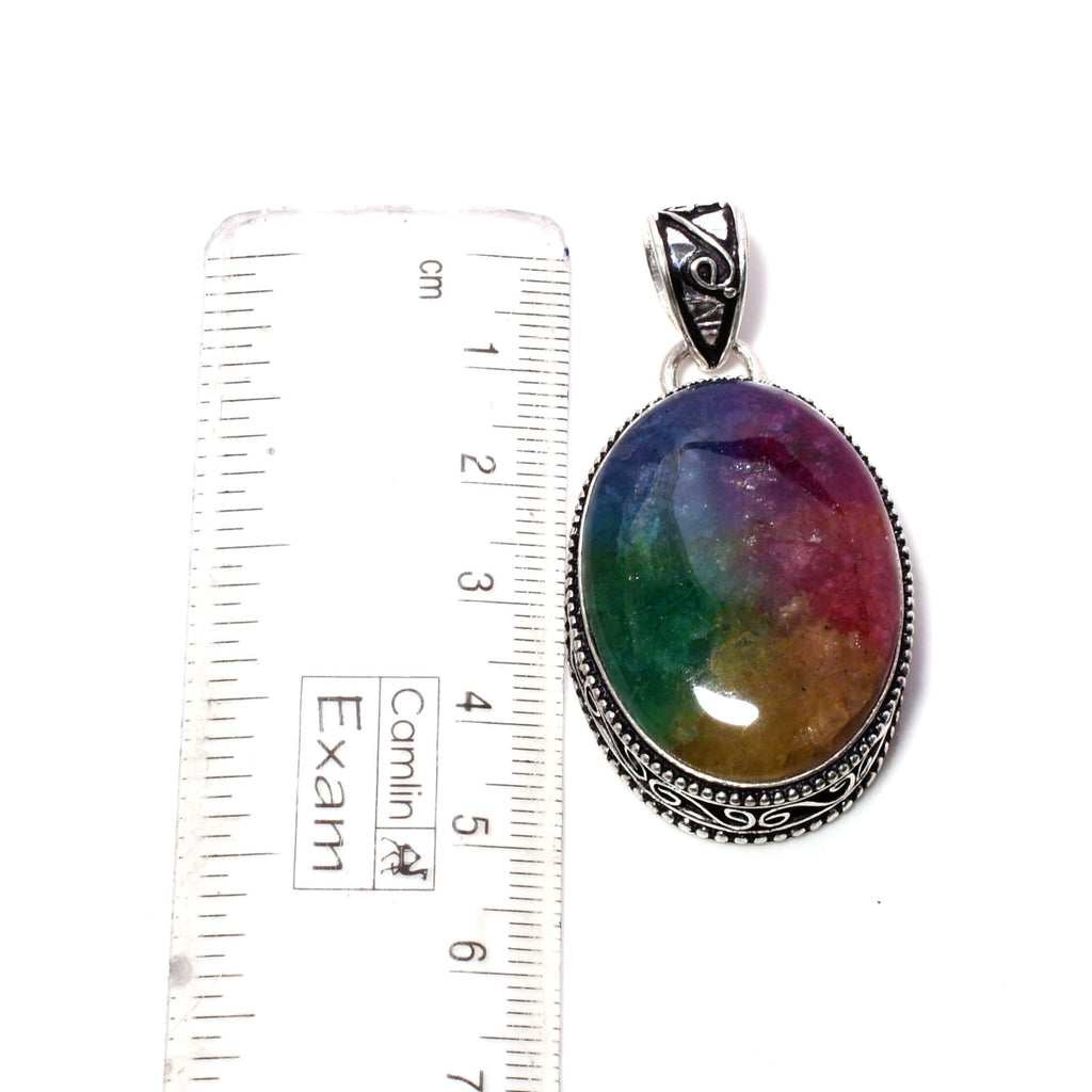Solar Quartz 925 Sterling Silver Pendant Necklace Handmade Jewelry