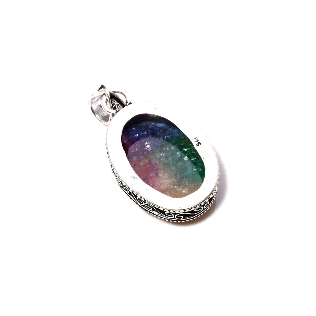 Solar Quartz 925 Sterling Silver Pendant Necklace Handmade Jewelry