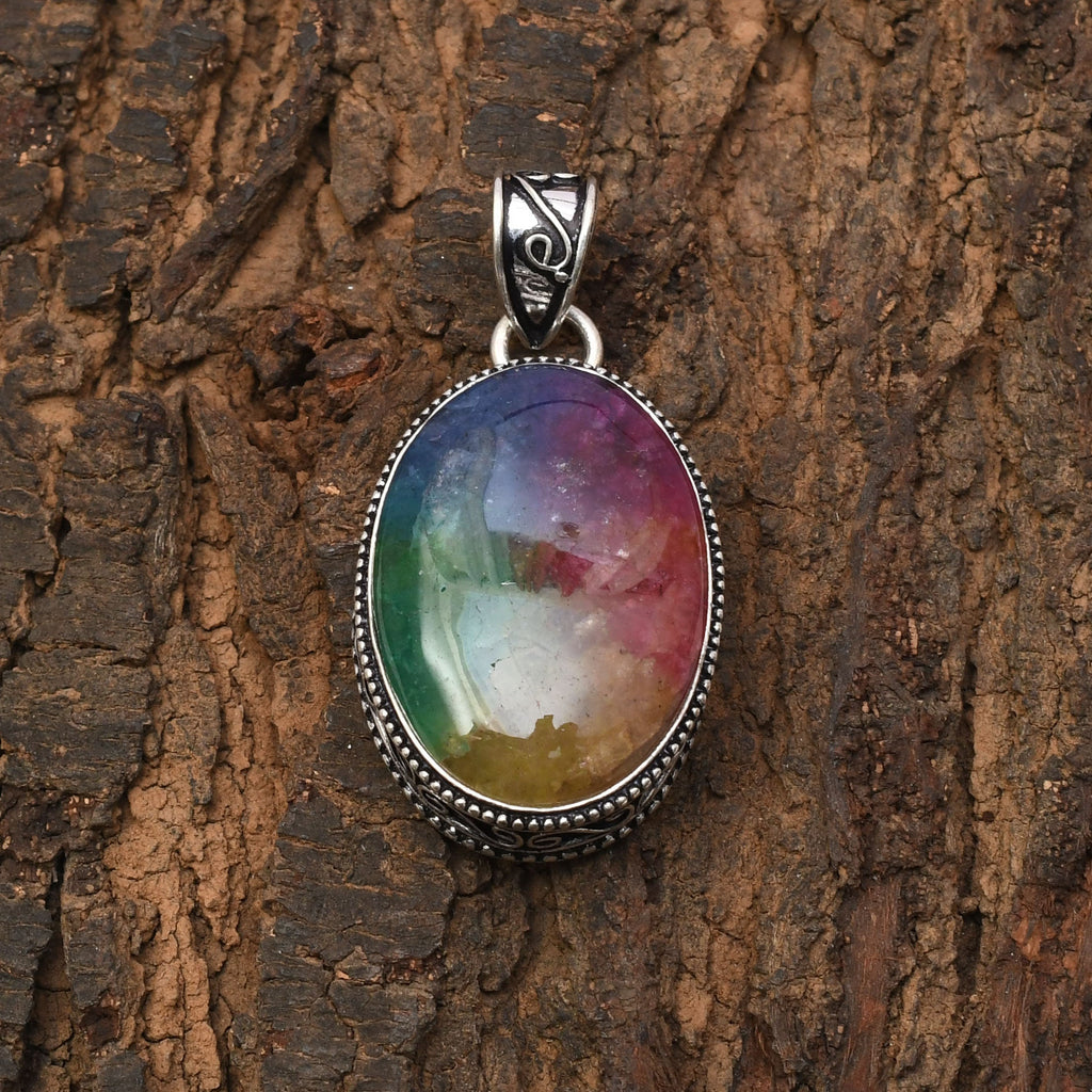 Solar Quartz 925 Sterling Silver Pendant Necklace Handmade Jewelry
