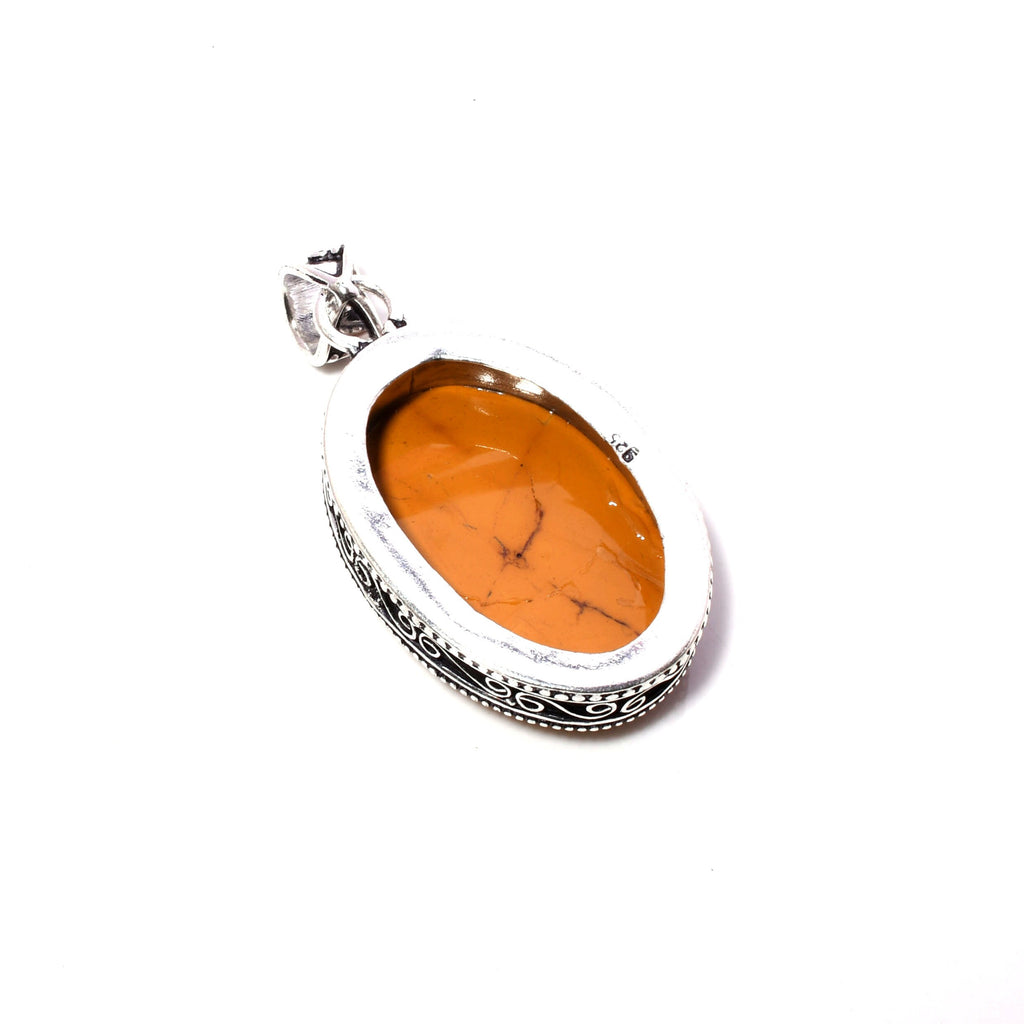 EkkJewels Handmade Mookaite Gemstone 925 Sterling Silver Pendant Jewelry