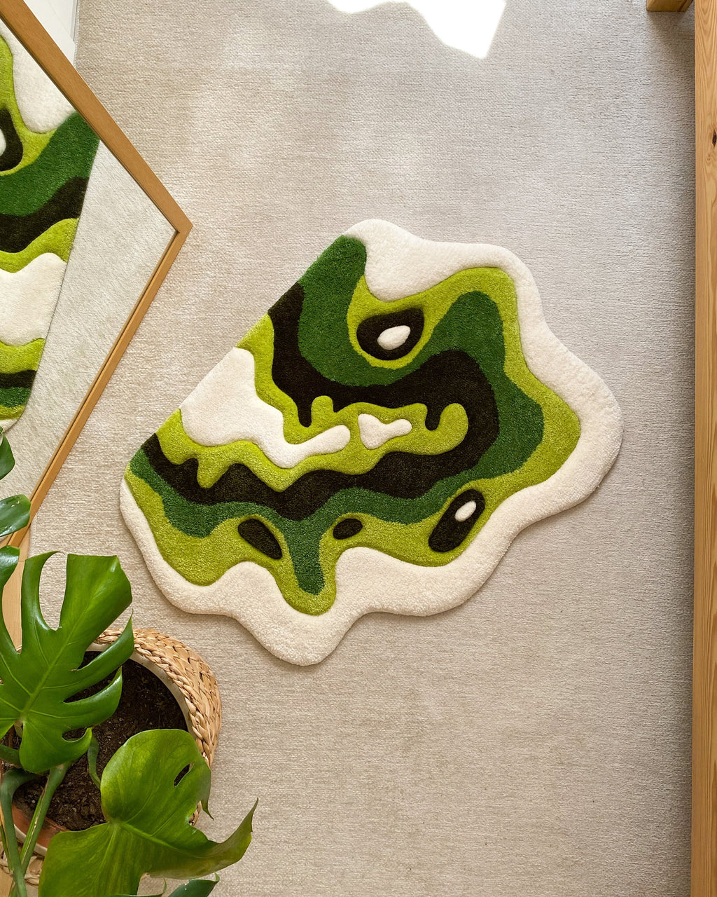 LargoModern Green Moss Handmade Tufted Rug Fluffy Custom