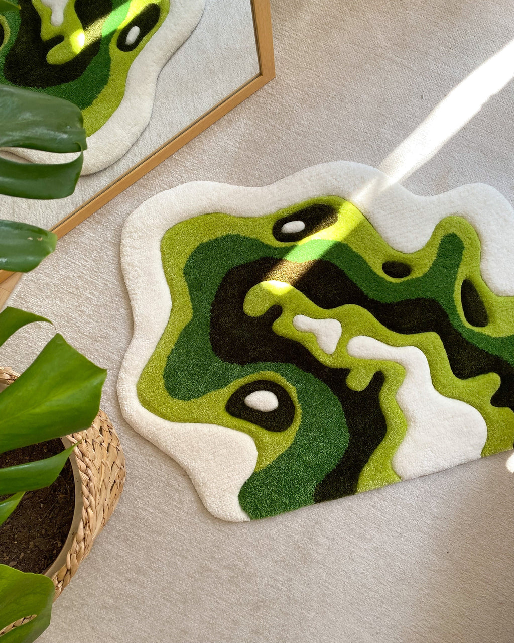 LargoModern Green Moss Handmade Tufted Rug Fluffy Custom