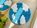 LargoModern Sky Tufted Rug Round Cloud Design Handmade Soft