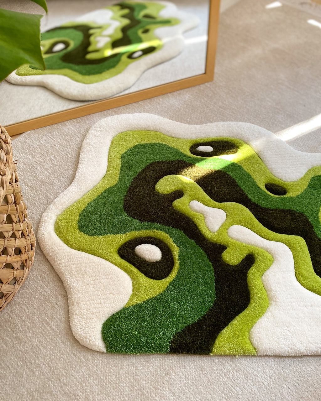 LargoModern Green Moss Handmade Tufted Rug Fluffy Custom