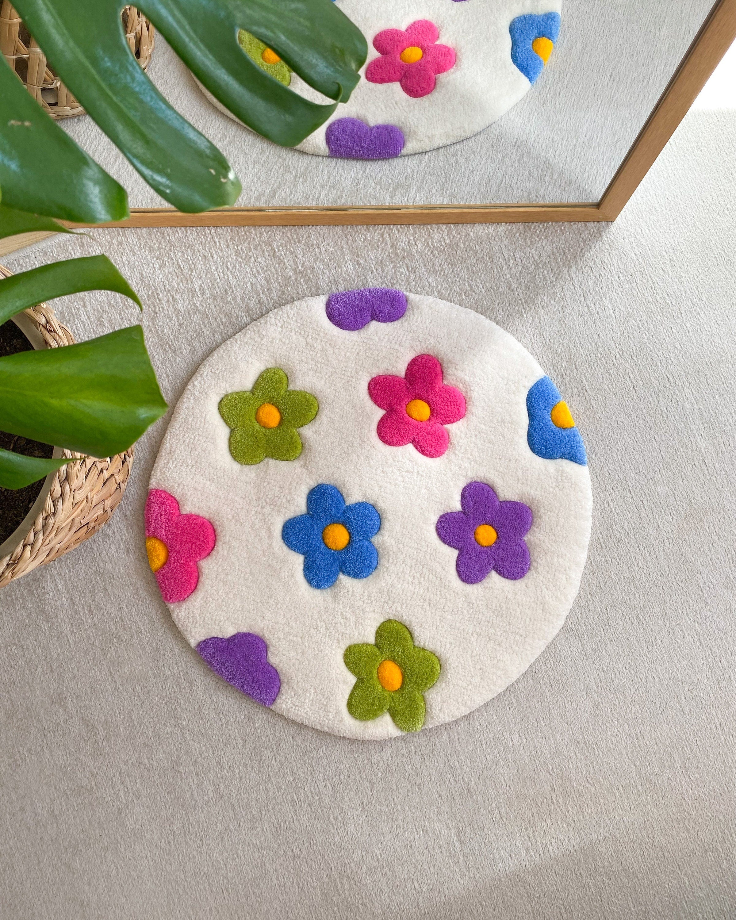 LargoModern Flower Hand Tufted Rug Soft Aesthetic Decorative Floor Rug