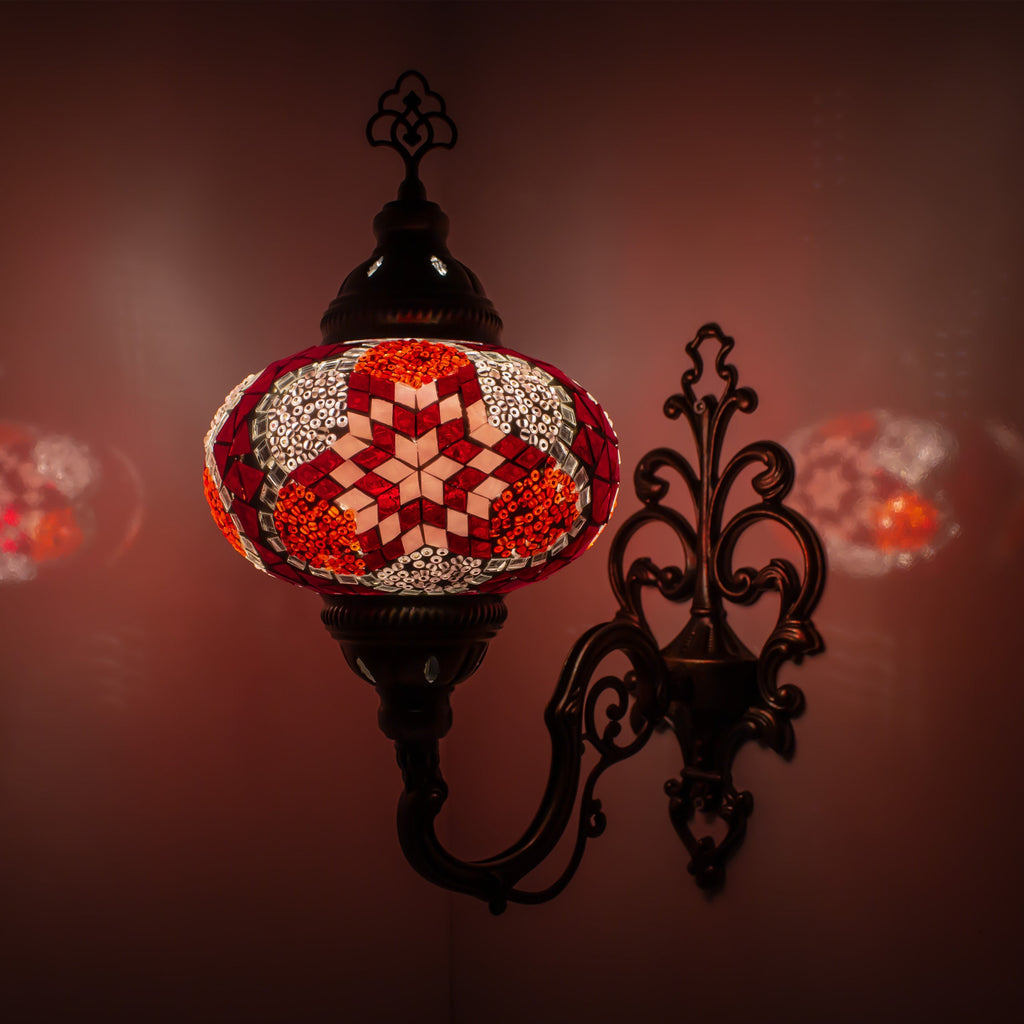 MoslandHome Turkish Moroccan Mosaic Wall Sconce Tiffany Style