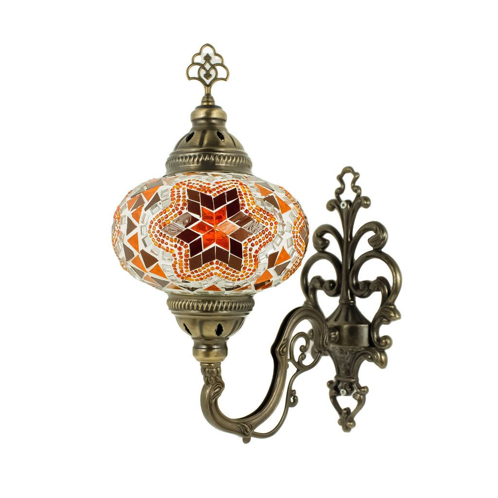 MoslandHome Turkish Moroccan Mosaic Wall Sconce Lamp Bronze
