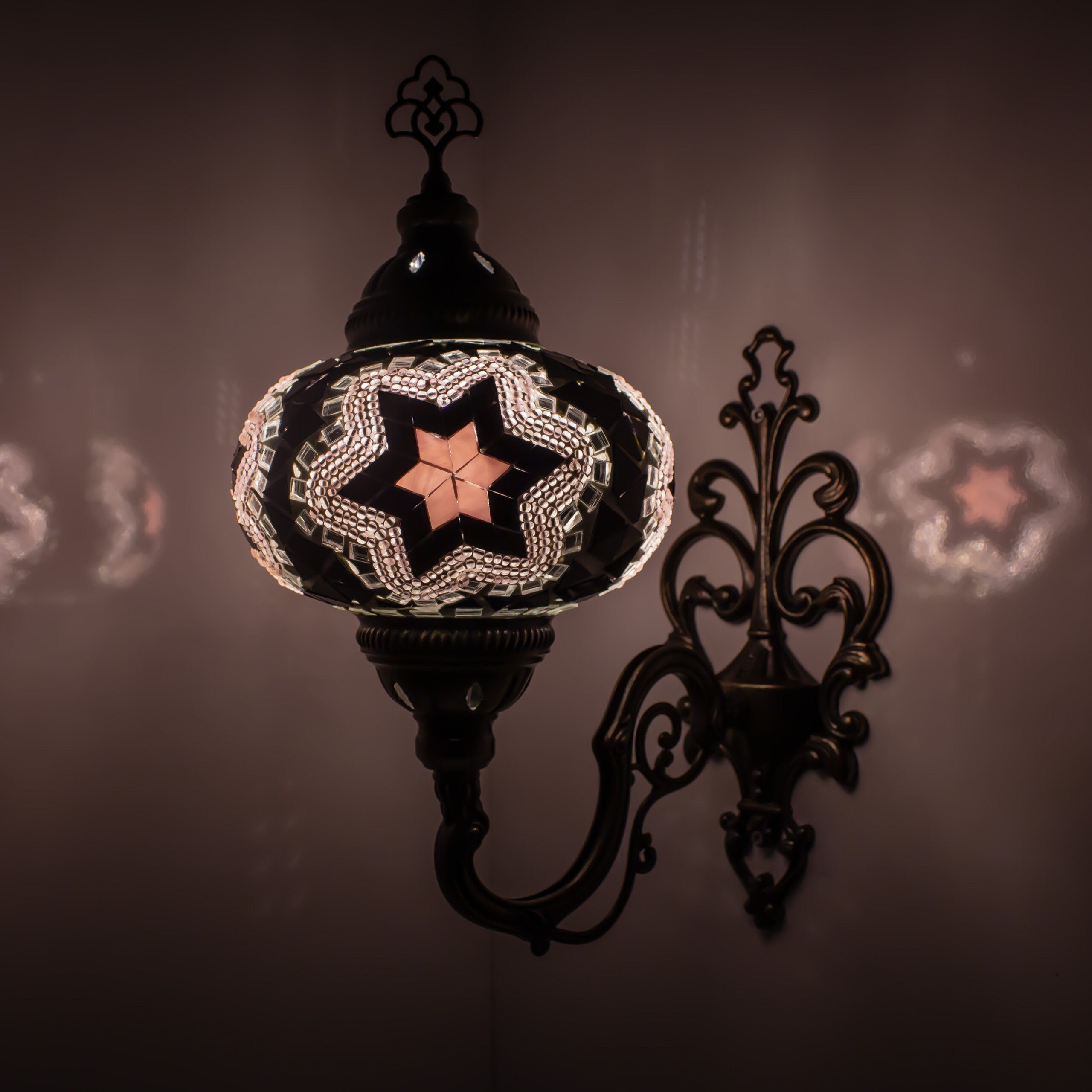 MoslandHome Turkish Moroccan Mosaic Wall Sconce Lamp