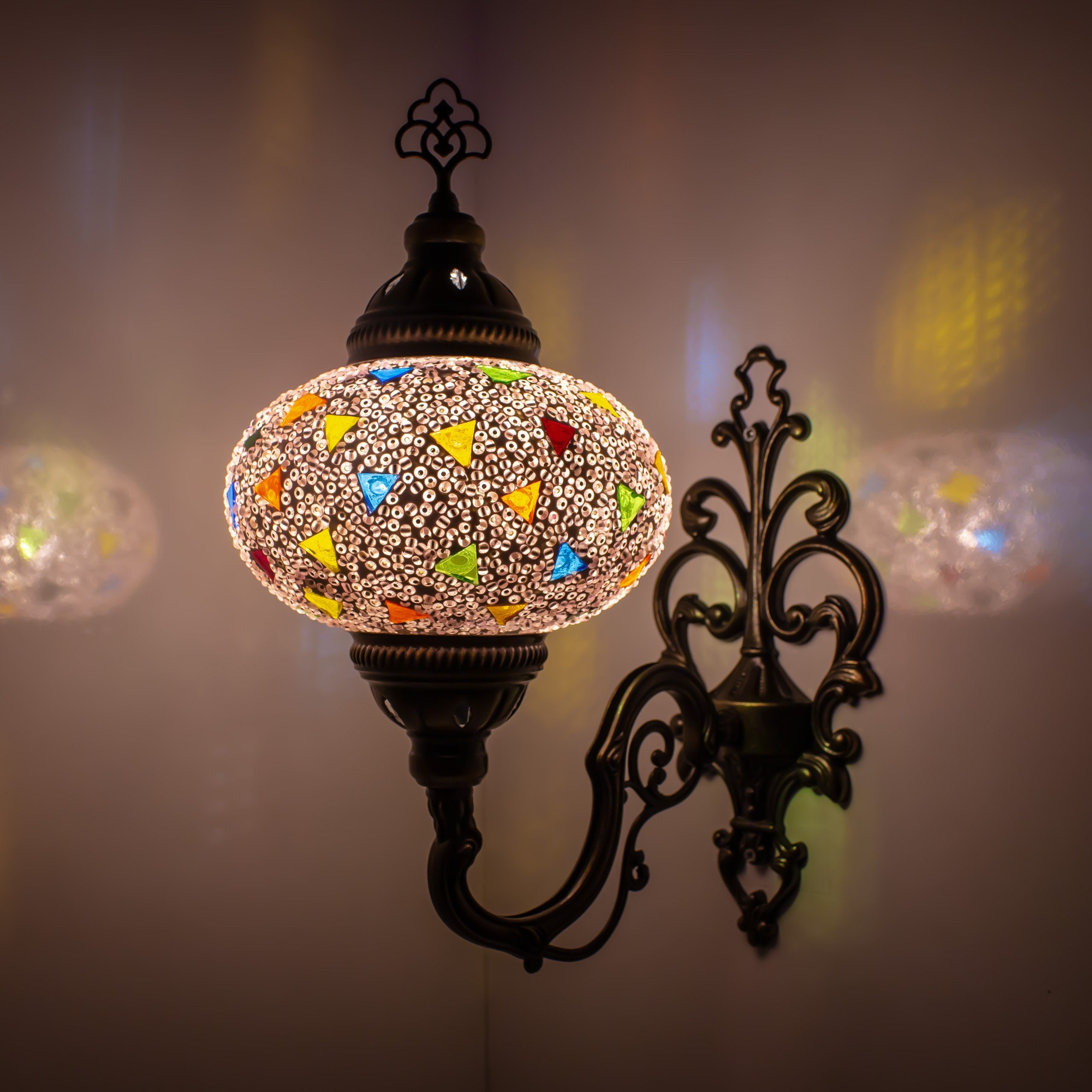 MoslandHome Turkish Moroccan Mosaic Wall Sconce Tiffany Style