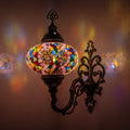 MoslandHome Handmade Turkish Mosaic Wall Sconce Lamp 11in Bronze