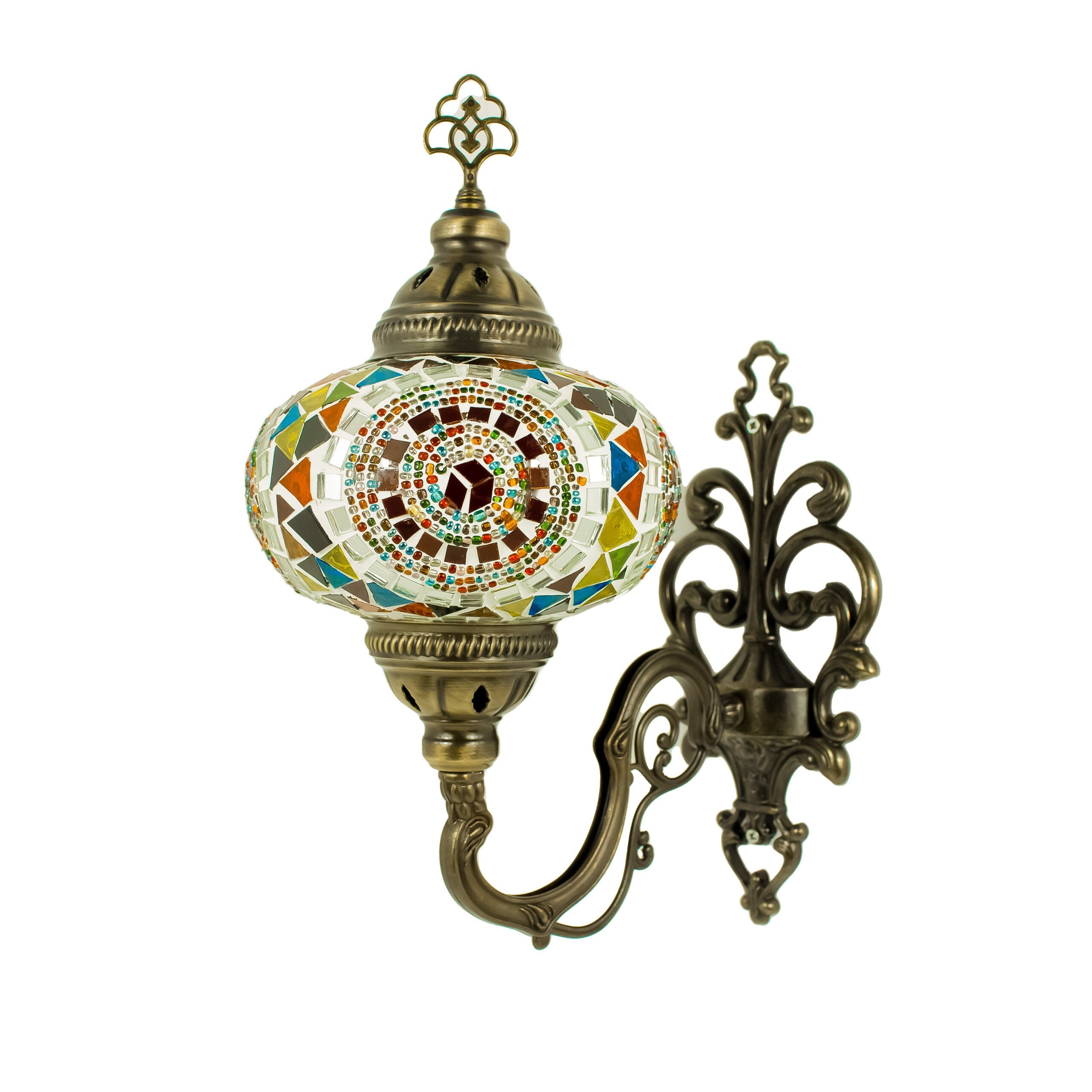 MoslandHome Turkish Moroccan Mosaic Wall Sconce Lamp Bronze Base