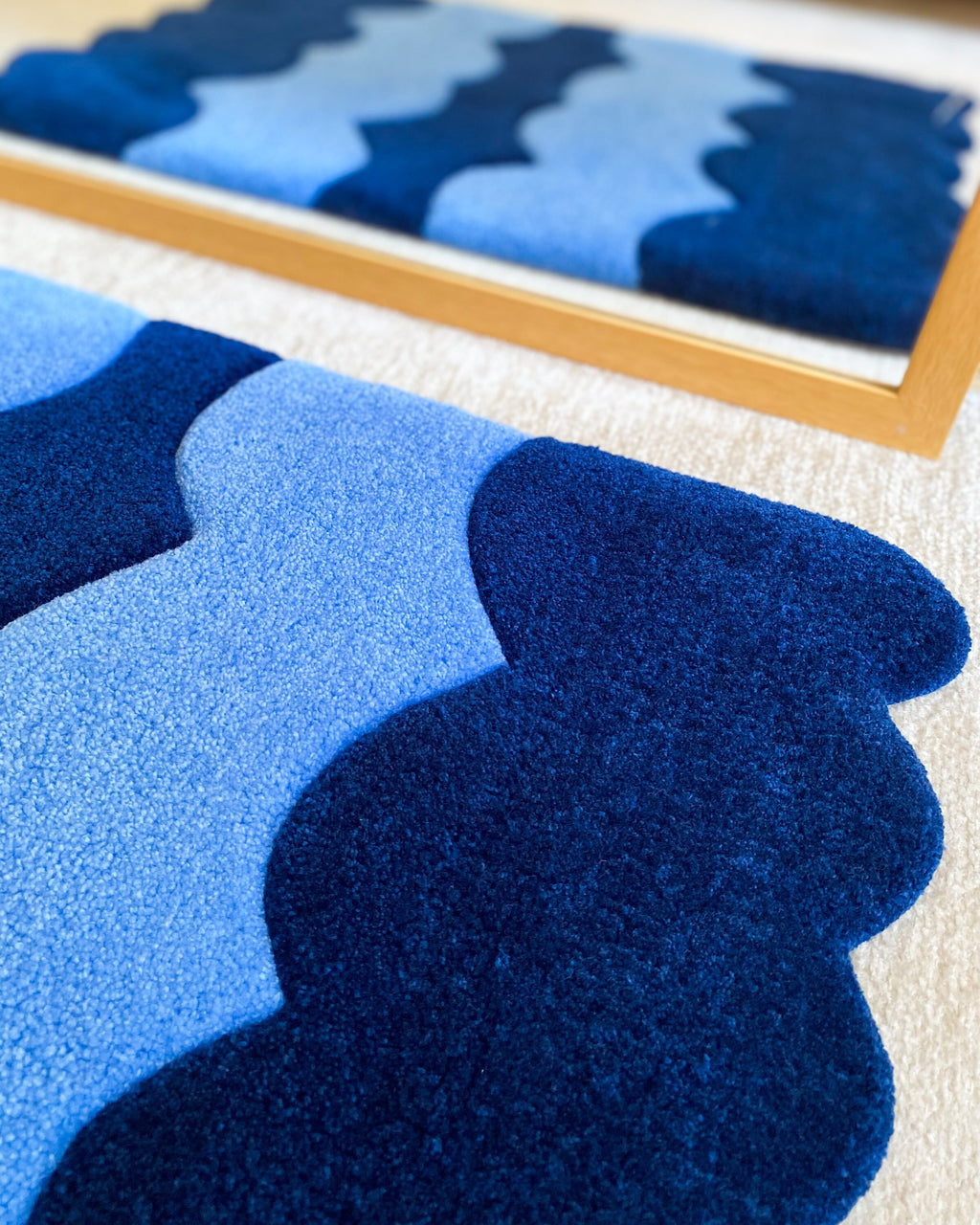 LargoModern Hand Tufted Fluffy Rug Custom Handmade Wavy Rug