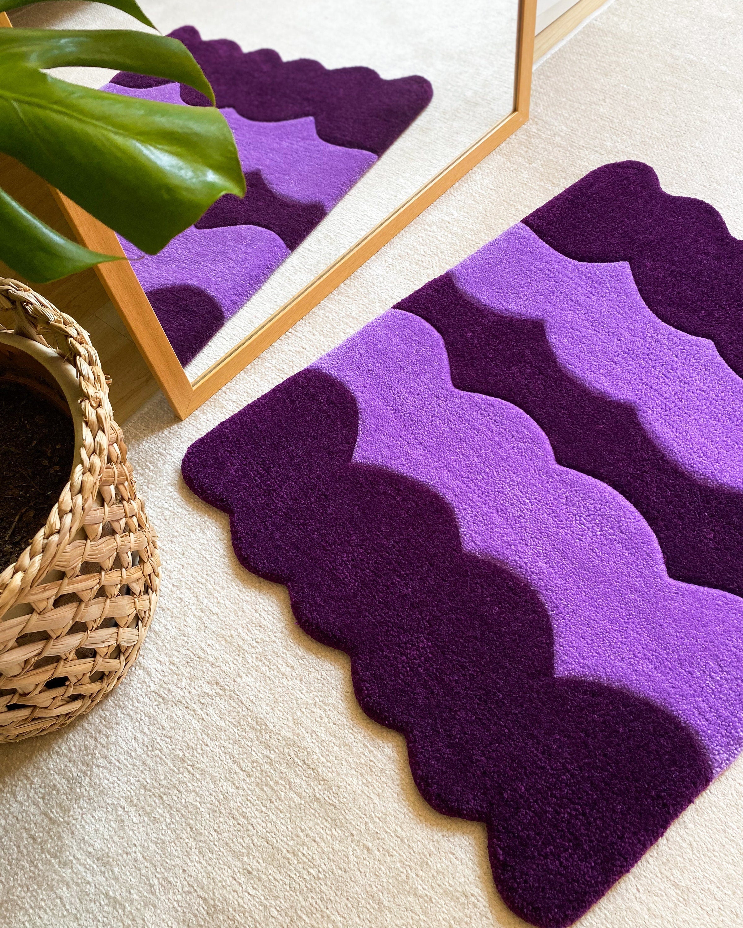 LargoModern Hand Tufted Fluffy Rug Custom Handmade Wavy Rug