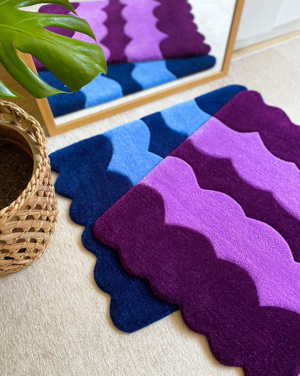 LargoModern Hand Tufted Fluffy Rug Custom Handmade Wavy Rug