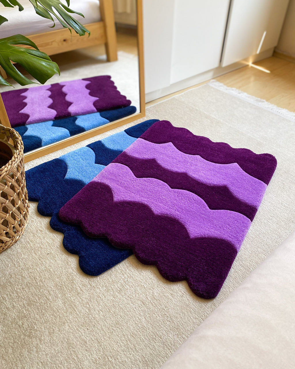 LargoModern Hand Tufted Fluffy Rug Custom Handmade Wavy Rug