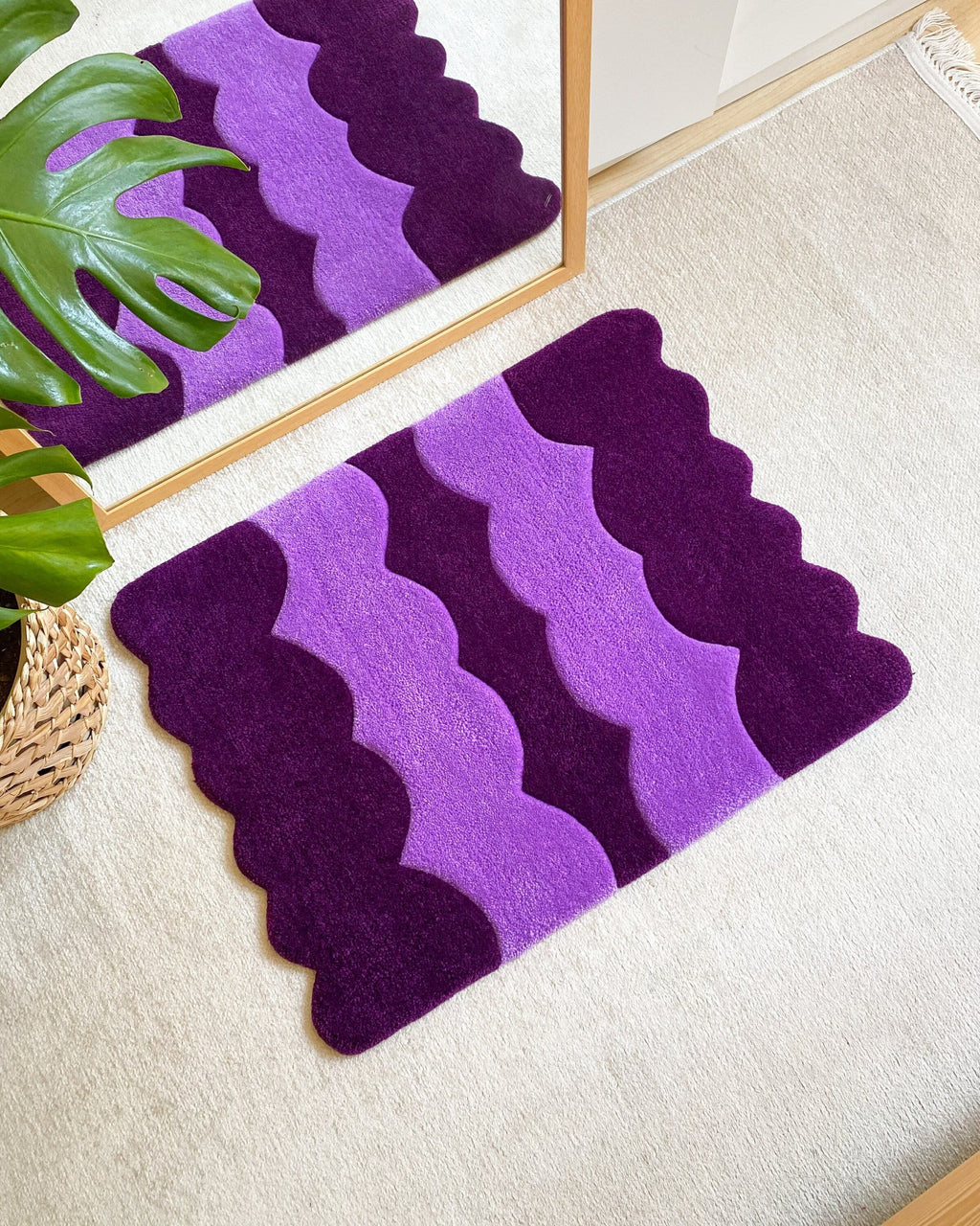 LargoModern Hand Tufted Fluffy Rug Custom Handmade Wavy Rug