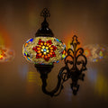 MoslandHome Turkish Moroccan Mosaic Wall Sconce Lamp, Tiffany Style, Mosaic Glass Shade