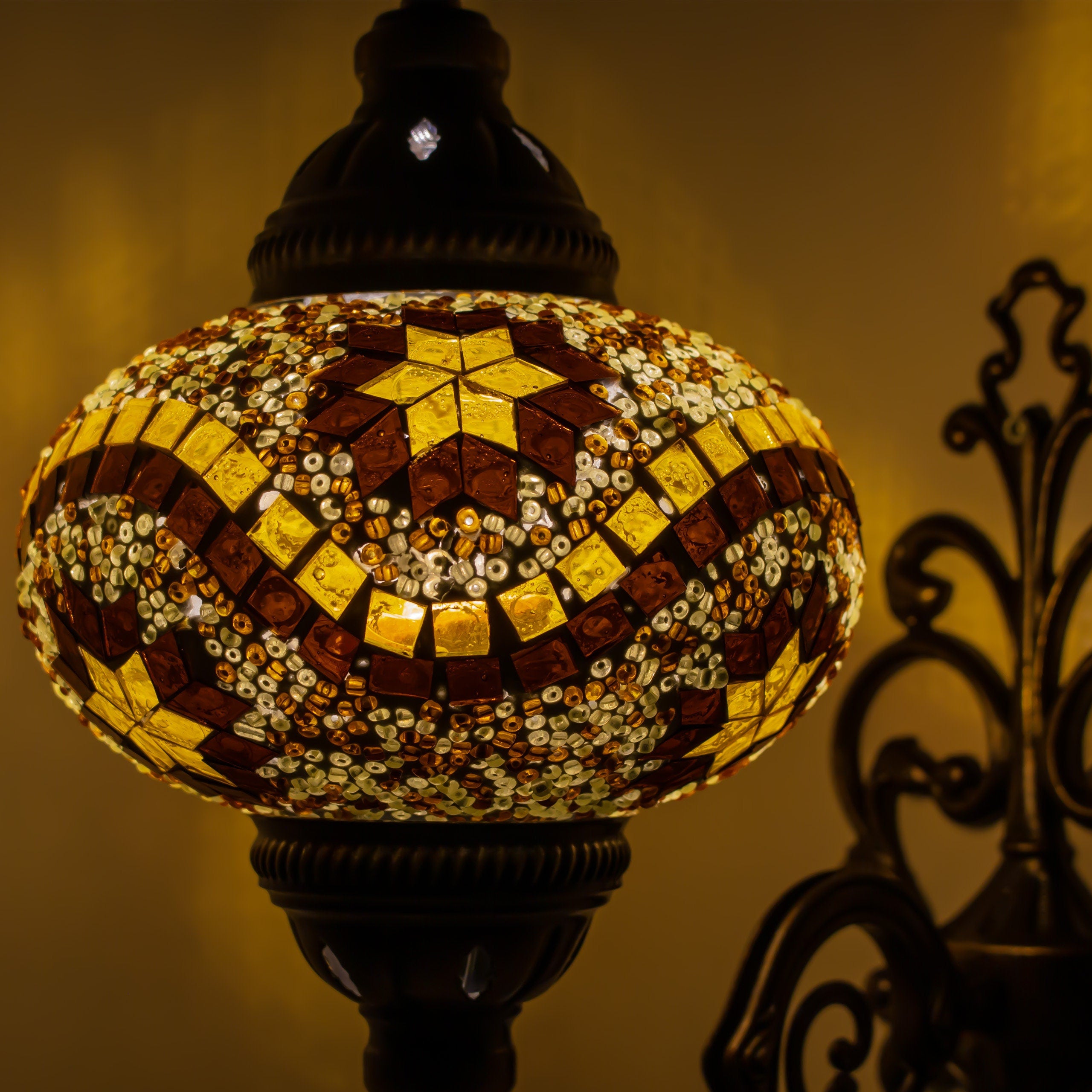MoslandHome Handmade Turkish Mosaic Wall Sconce Lamp Bronze