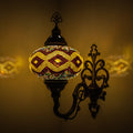 MoslandHome Handmade Turkish Mosaic Wall Sconce Lamp with Bronze Base