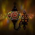 MoslandHome Turkish Moroccan Mosaic Wall Sconce Lamp Bronze Base