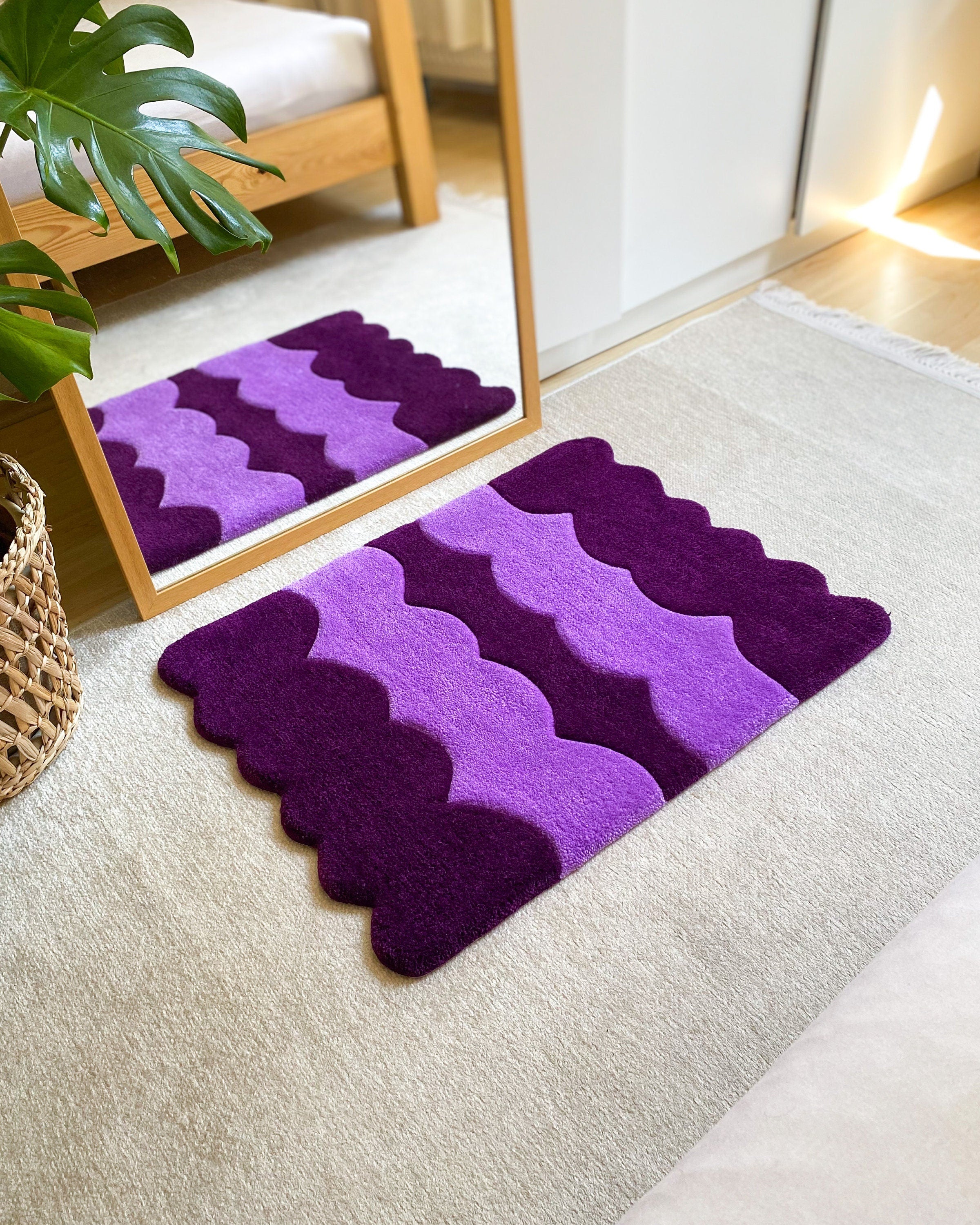 LargoModern Hand Tufted Fluffy Rug Custom Handmade Wavy Rug