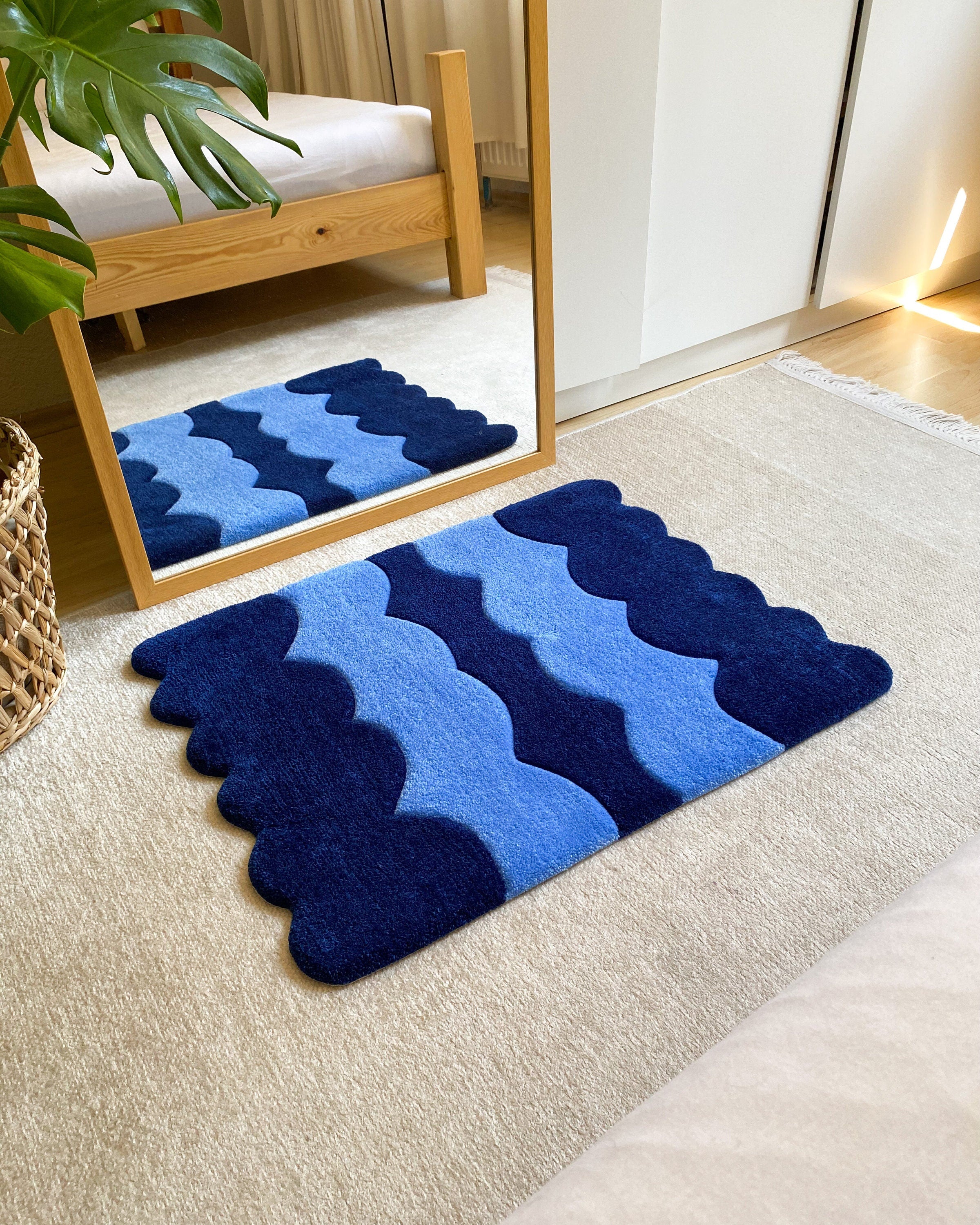 LargoModern Hand Tufted Fluffy Rug Custom Handmade Wavy Rug