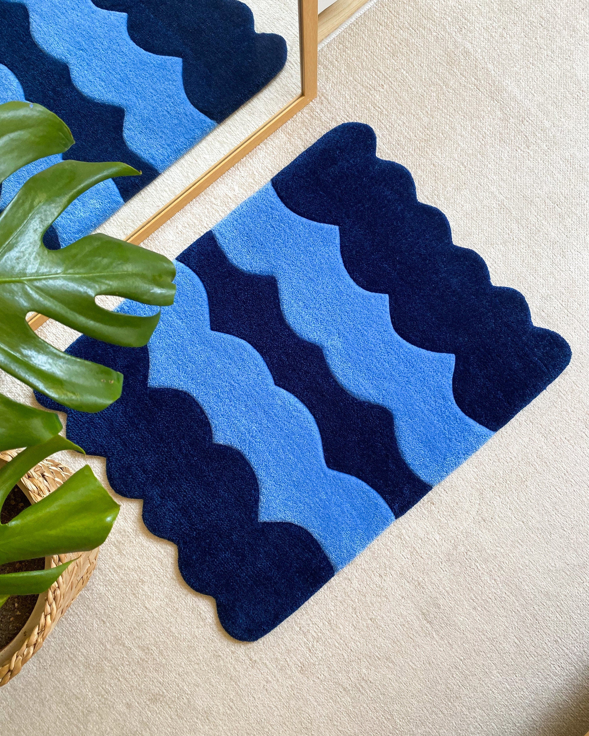 LargoModern Hand Tufted Fluffy Rug Custom Handmade Wavy Rug