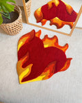 LargoModern Flaming Heart Tufted Rug Handmade Acrylic Cotton