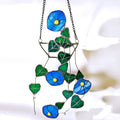 RainLine String of Hearts Morning Glory Stained Glass Window Hanging Suncatcher
