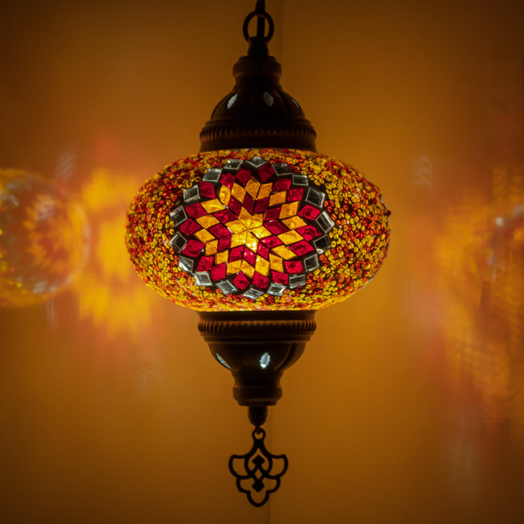 MoslandHome Handmade Turkish Mosaic Pendant Lamp Colorful Chandelier