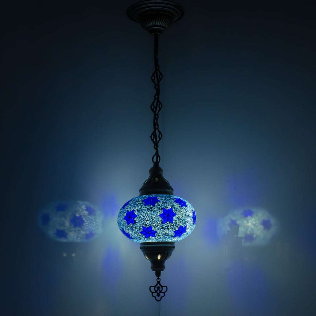 MoslandHome Handmade Turkish Mosaic Chandelier Pendant Light Colorful