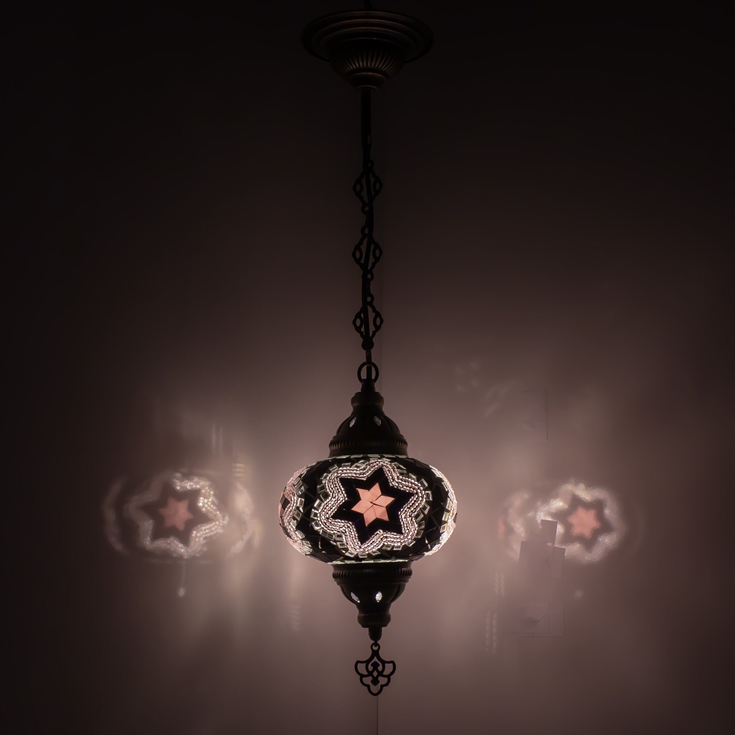 MoslandHome Handmade Turkish Mosaic Chandelier Pendant Light Colorful