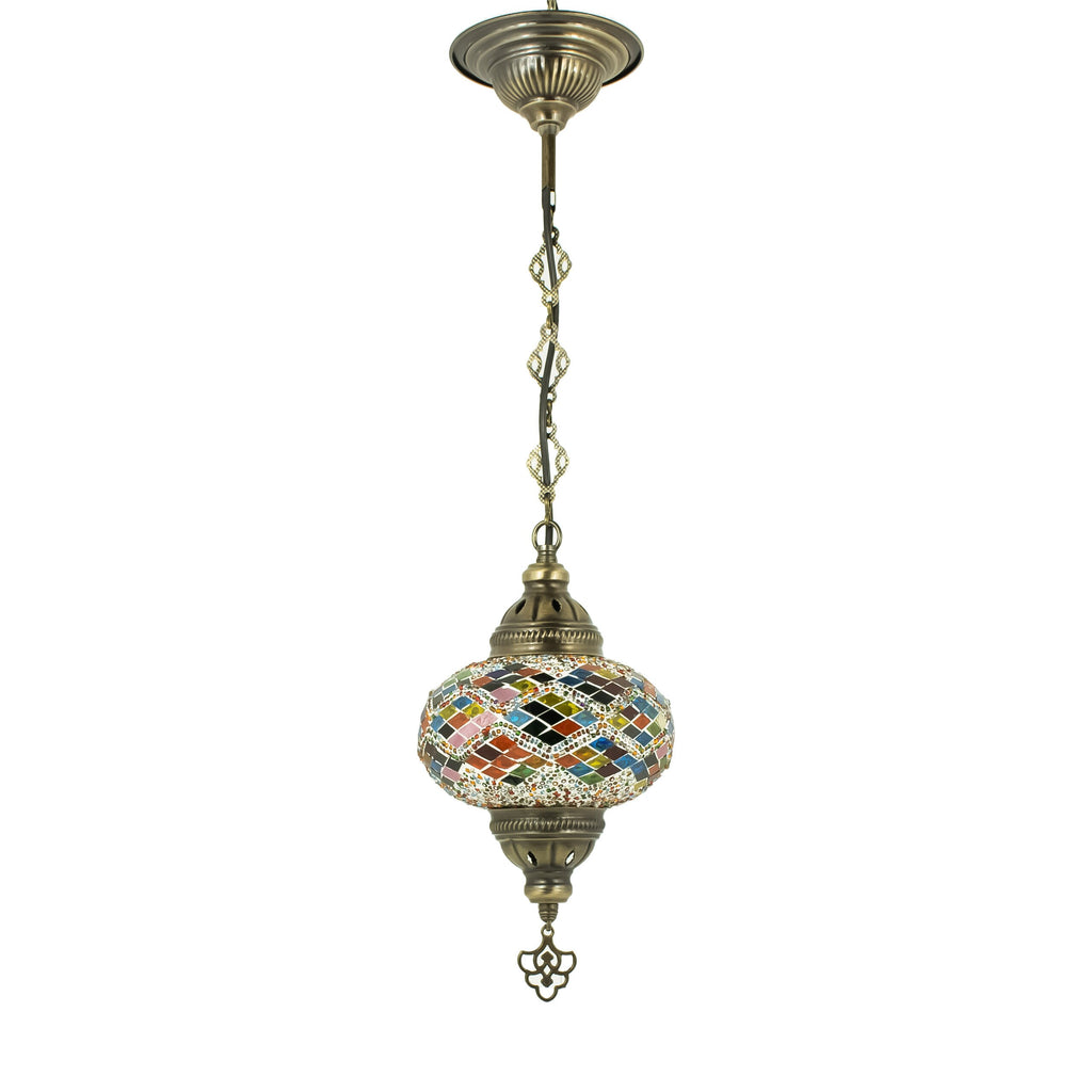 MoslandHome Handmade Turkish Mosaic Chandelier Colorful Moroccan Pendant Lamp