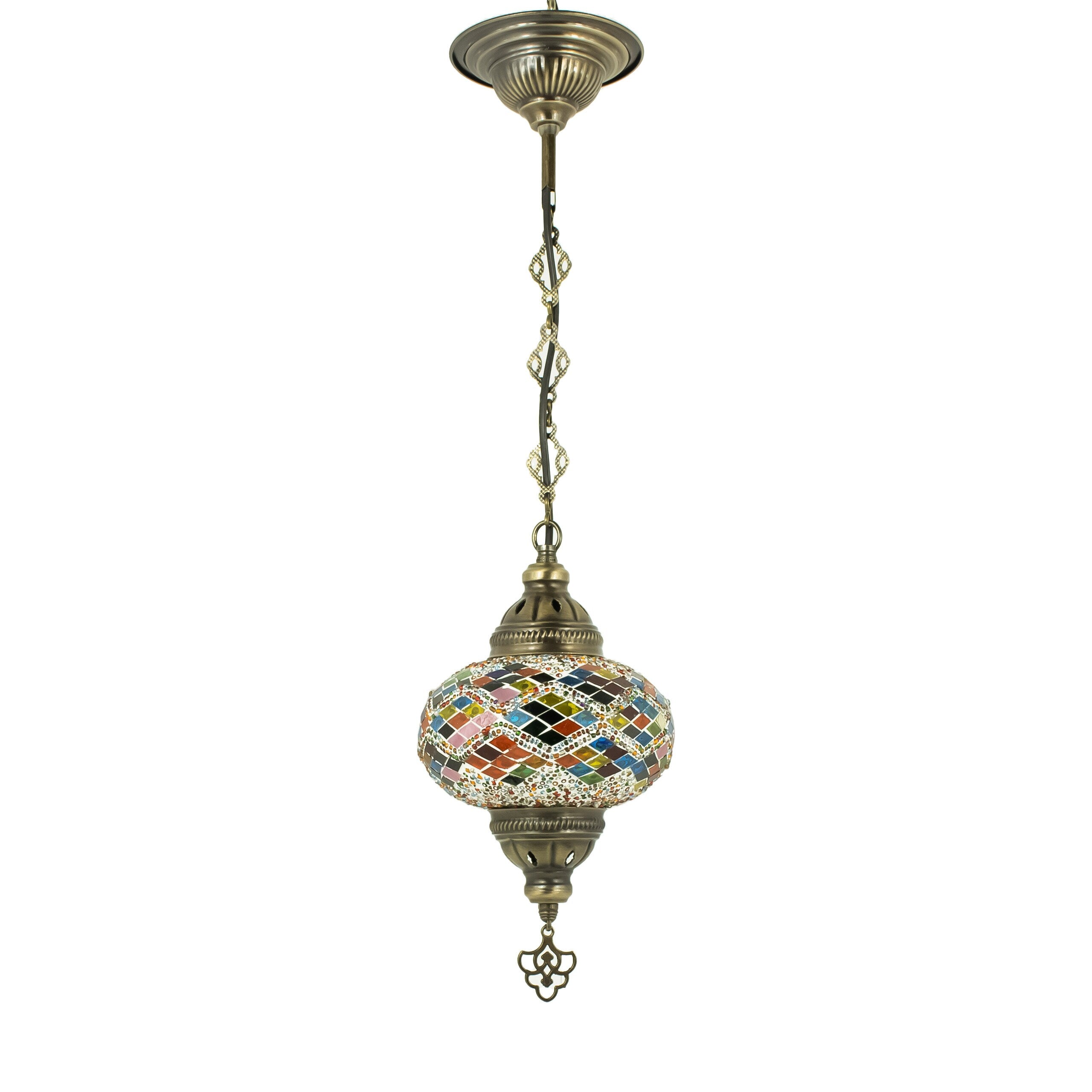 MoslandHome Handmade Turkish Mosaic Chandelier Colorful Moroccan Pendant Lamp