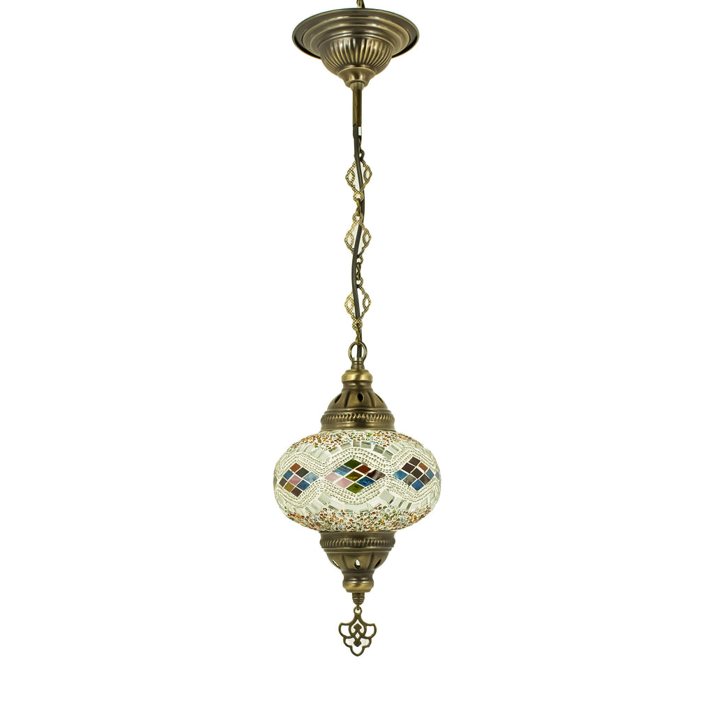 MoslandHome Handmade Turkish Mosaic Pendant Lamp Colorful 6.5in
