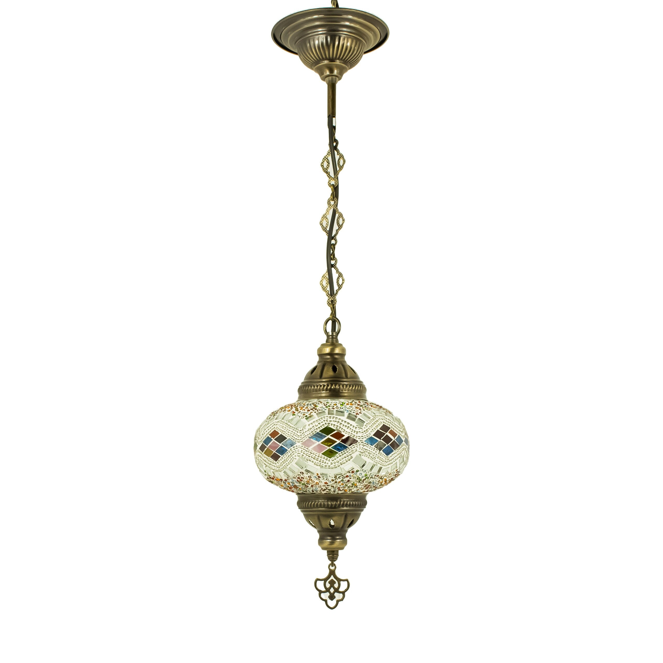 MoslandHome Handmade Turkish Mosaic Pendant Lamp Colorful 6.5in