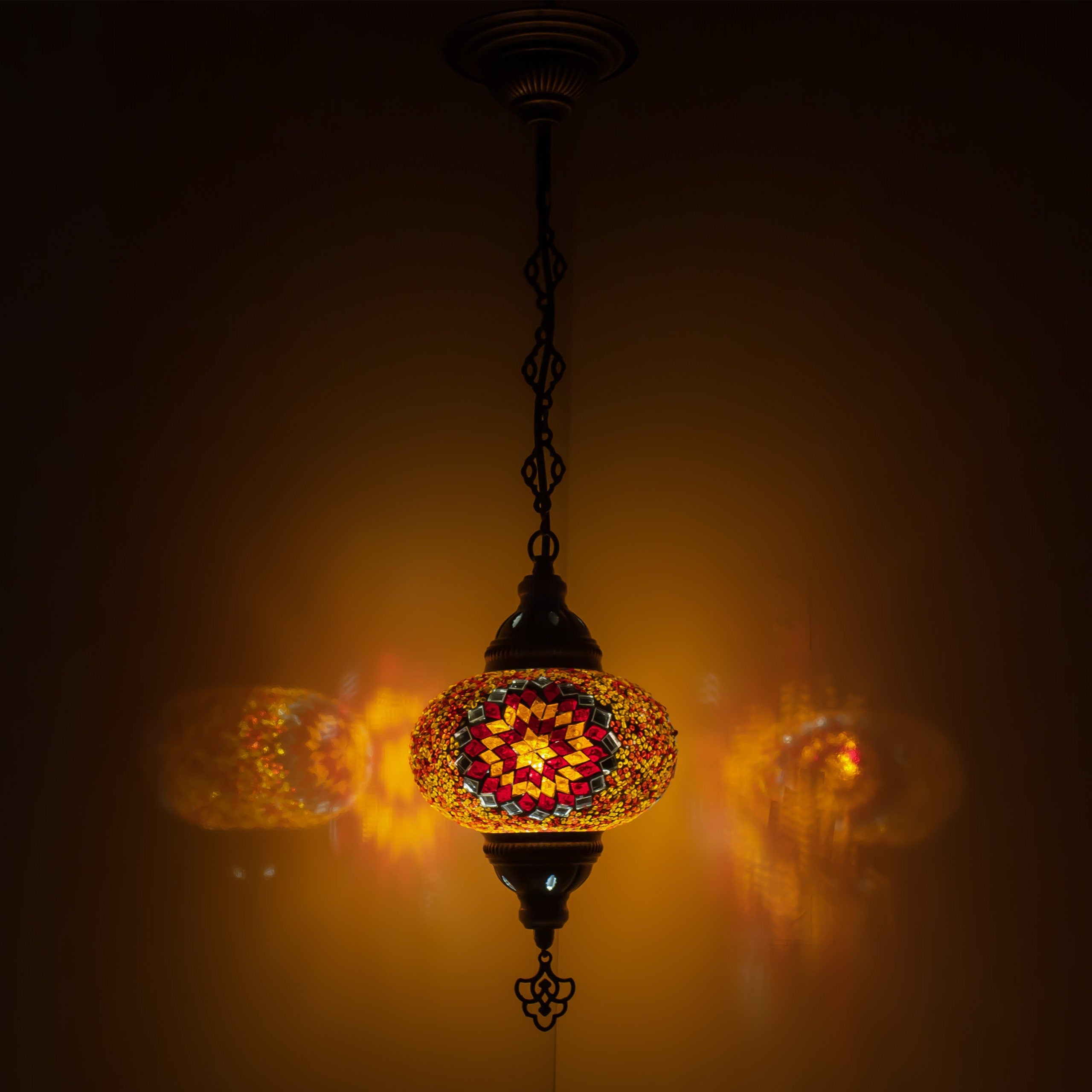 MoslandHome Handmade Turkish Mosaic Pendant Lamp Colorful Chandelier