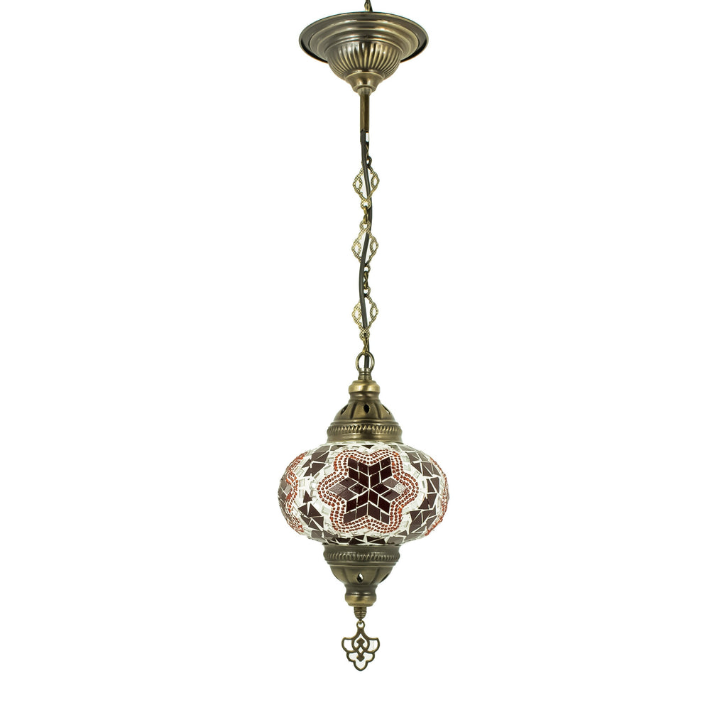 MoslandHome Handmade Turkish Mosaic Pendant Lamp 6.5in Colorful